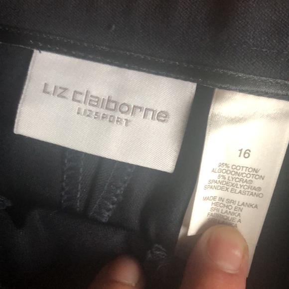 Liz Claiborne Set Top & Pants Large 16 Navy! - Picture 6 of 8